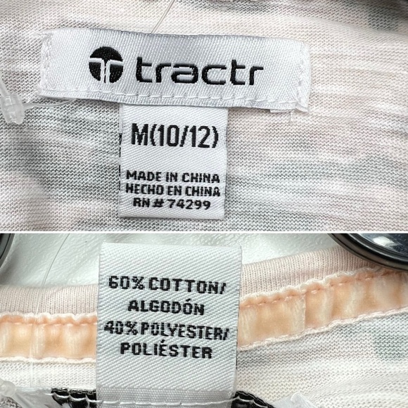 Tractr Girls Medium Long Sleeve Shirt Set Army Green Button Up Pink Tee New NWT - Picture 9 of 10